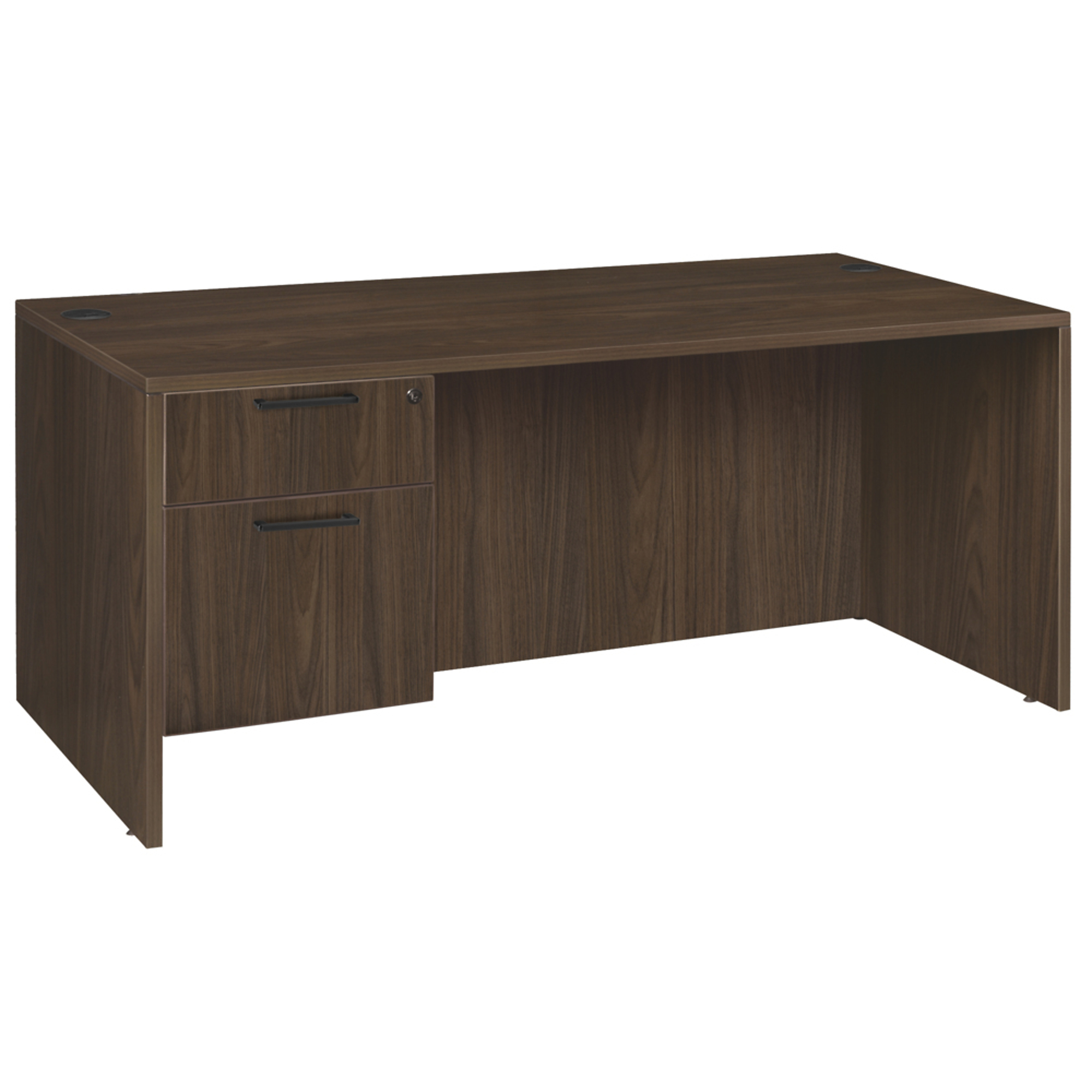 Regency Legacy Executive Desk with Single Pedestal Drawer Unit — 60in. x 30in., Neo Walnut, Lockable Drawers, Model# LSP6030NW